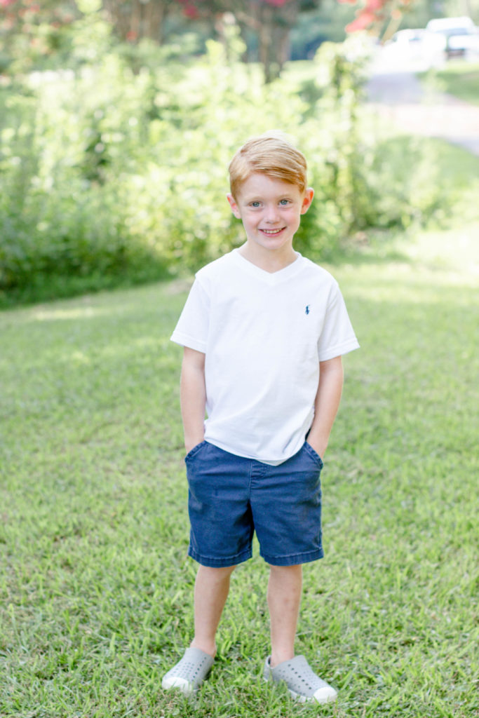 An individual photo of a child in Greenville, SC during a family session by Jenny Macy Photography.