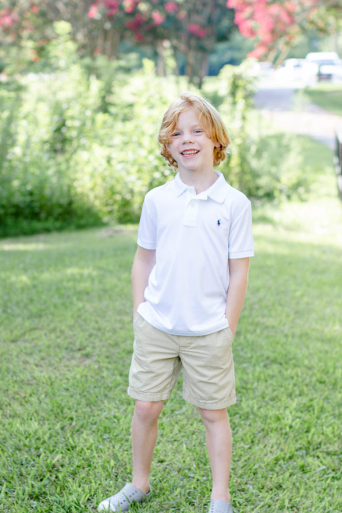 An individual photo of a child in Greenville, SC during a family session by Jenny Macy Photography.