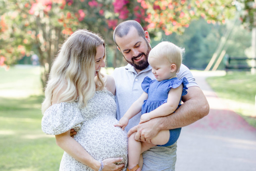 A family during a maternity mini session in Greenville, SC by Jenny Macy Photography.