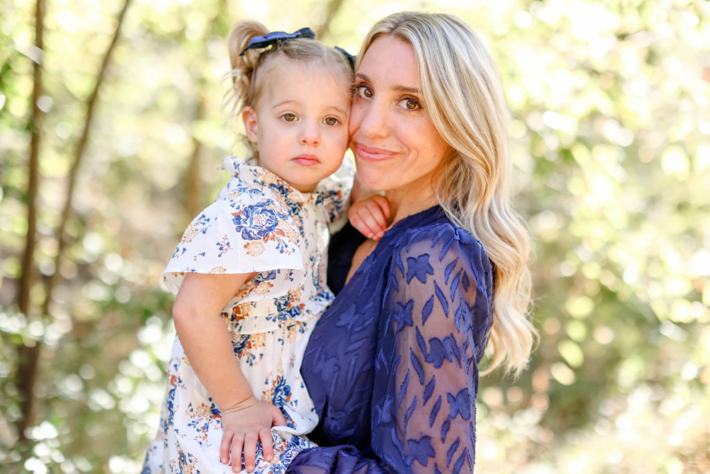 A mother and daughter during a fall family session in Greenville, SC by Jenny Macy Photography.